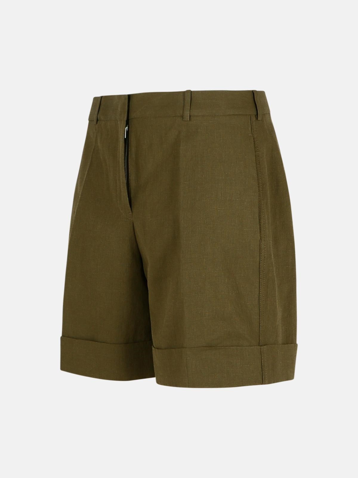 GREEN LINEN SHORTS - 2