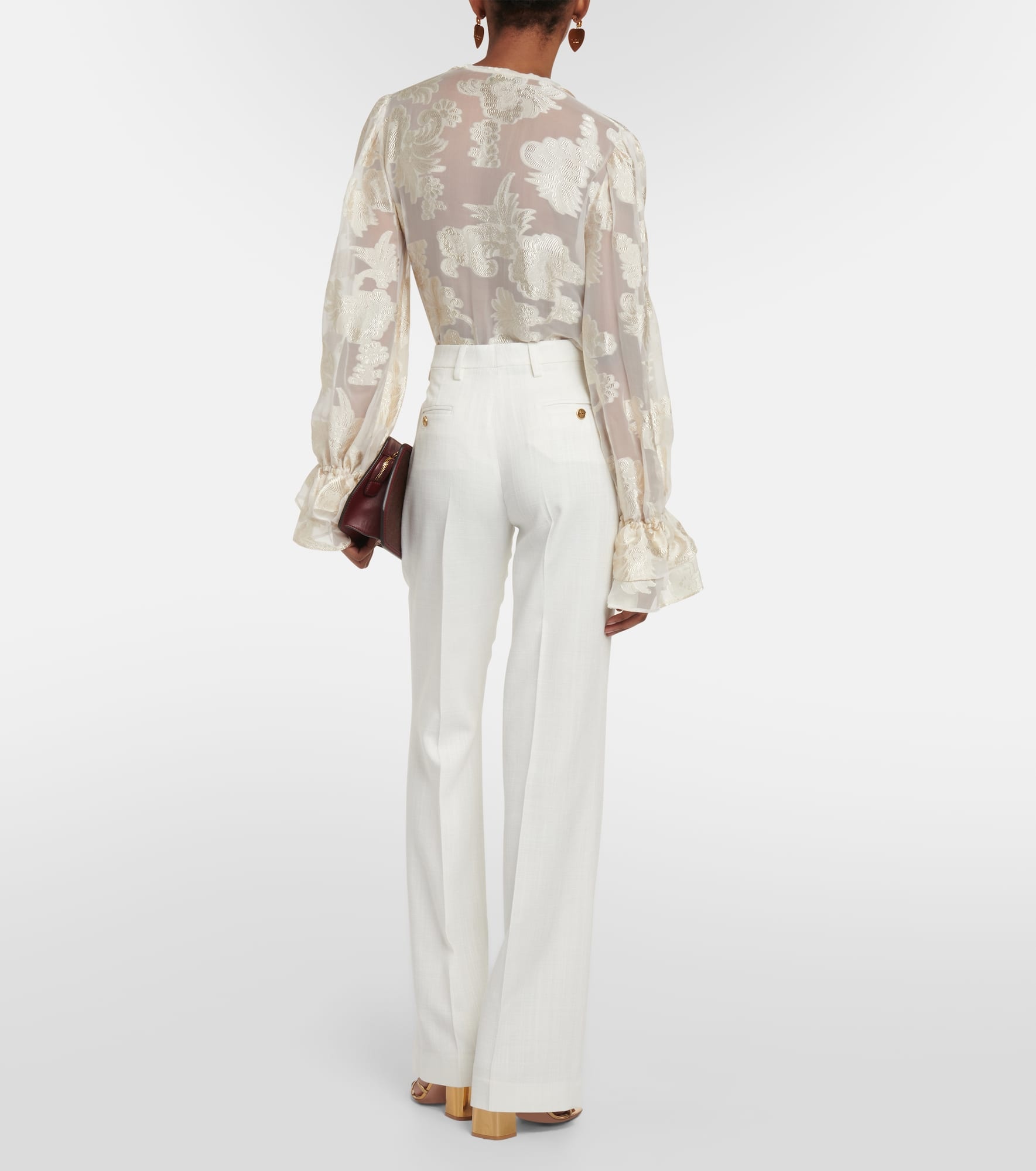 Mid-rise flared pants - 3