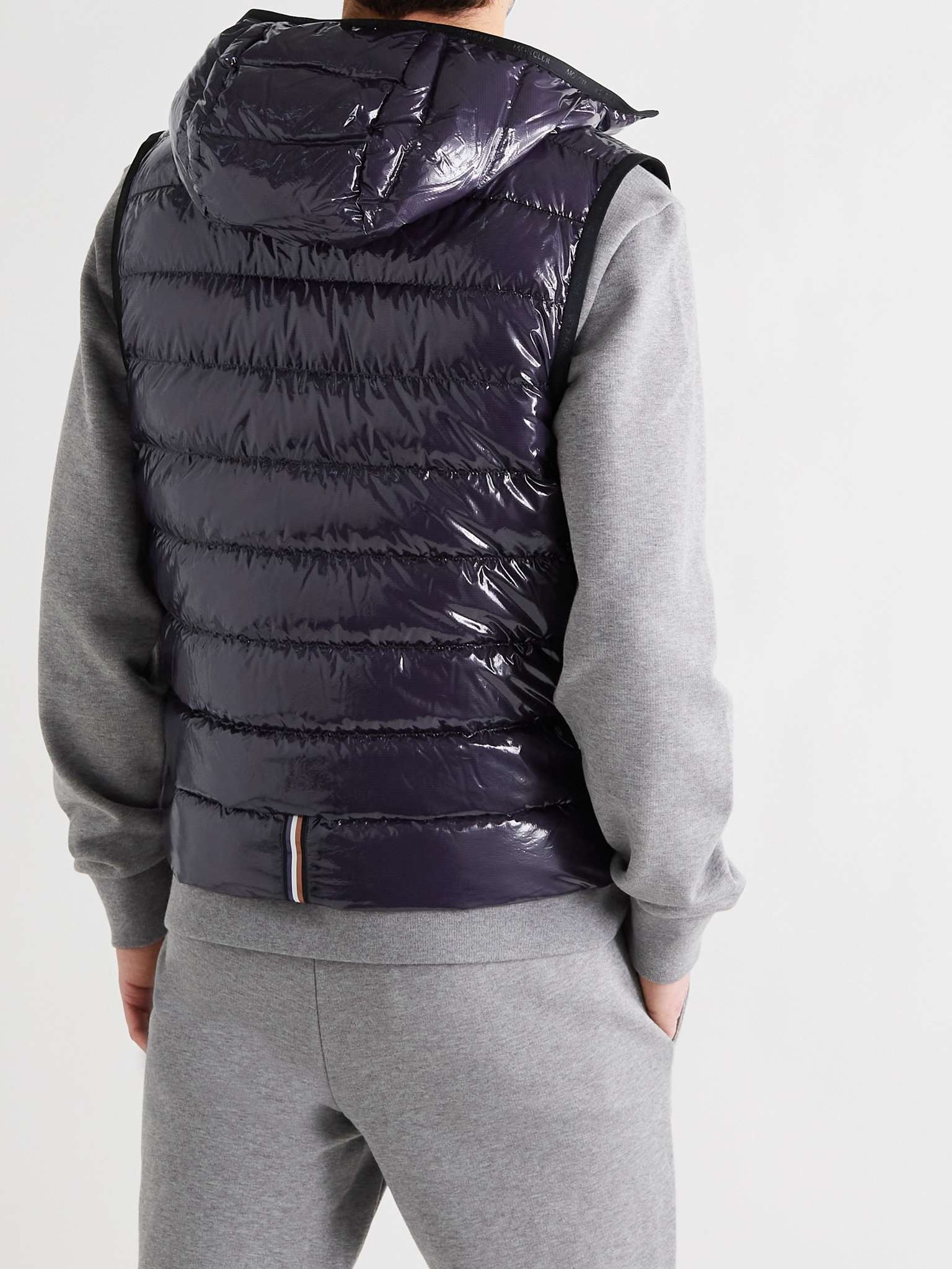 Lappe Logo-Appliquéd Quilted Glossed-Ripstop Hooded Down Gilet - 4