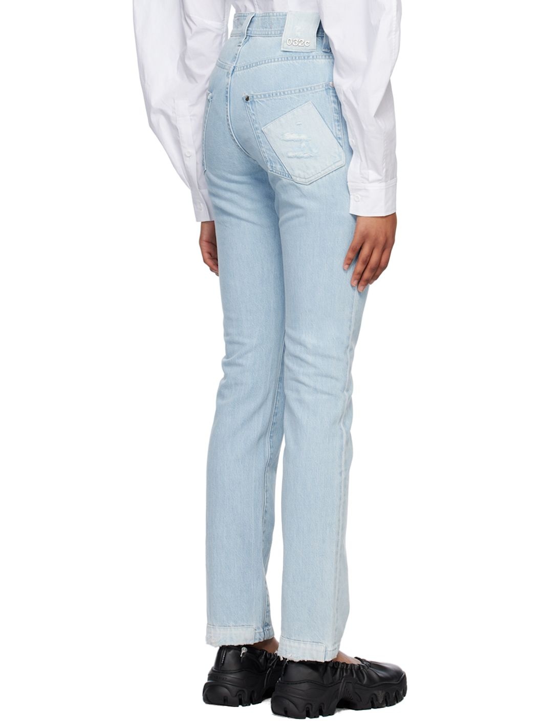 Blue Double Shift Patchwork Jeans - 3