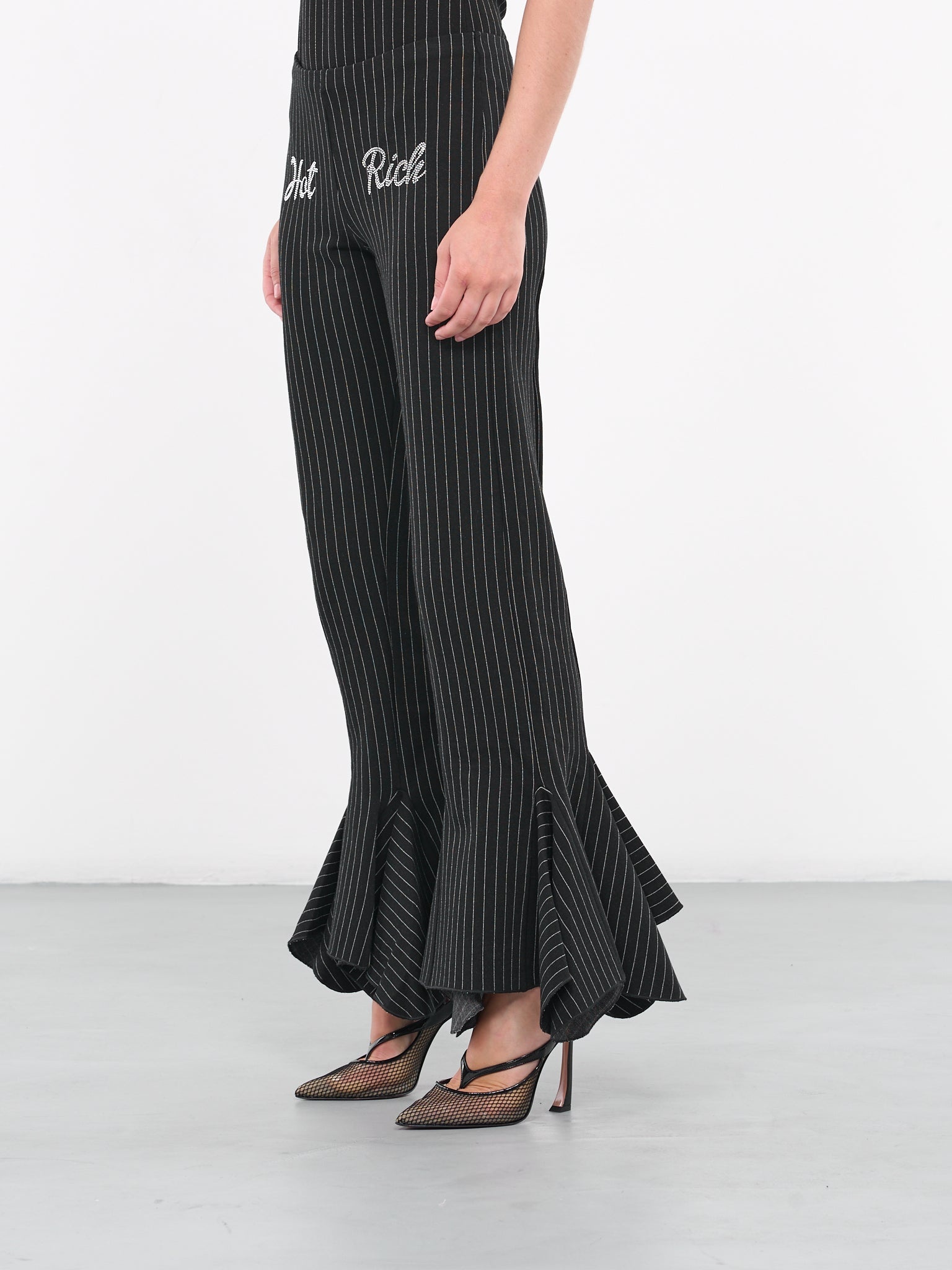 Pinstripe Ruffle Trousers - 2