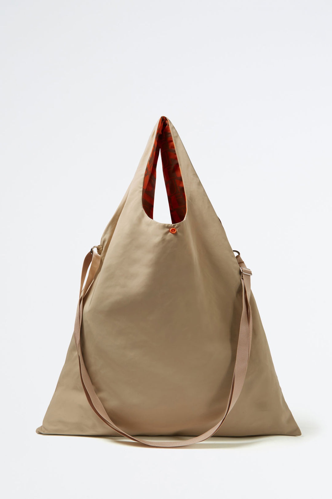 REVERSIBLE ORANGE & BEIGE LOGO SHOPPER BAG - 4