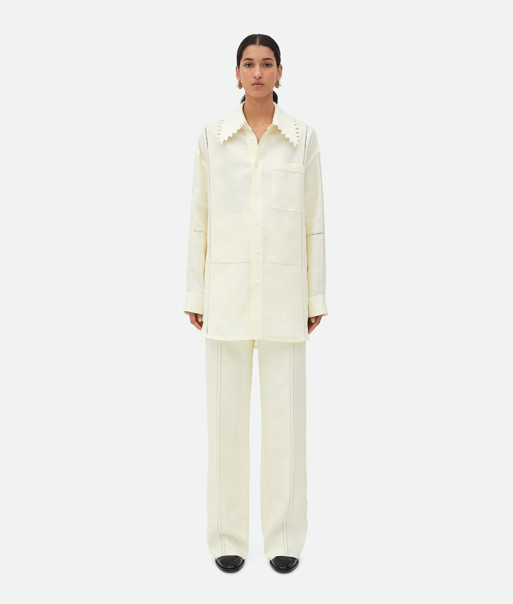 English Embroidery Linen Shirt - 5