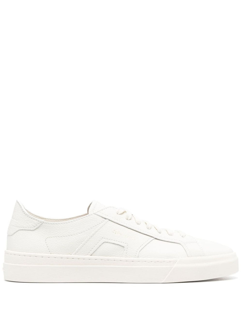 logo-print leather sneakers 1
