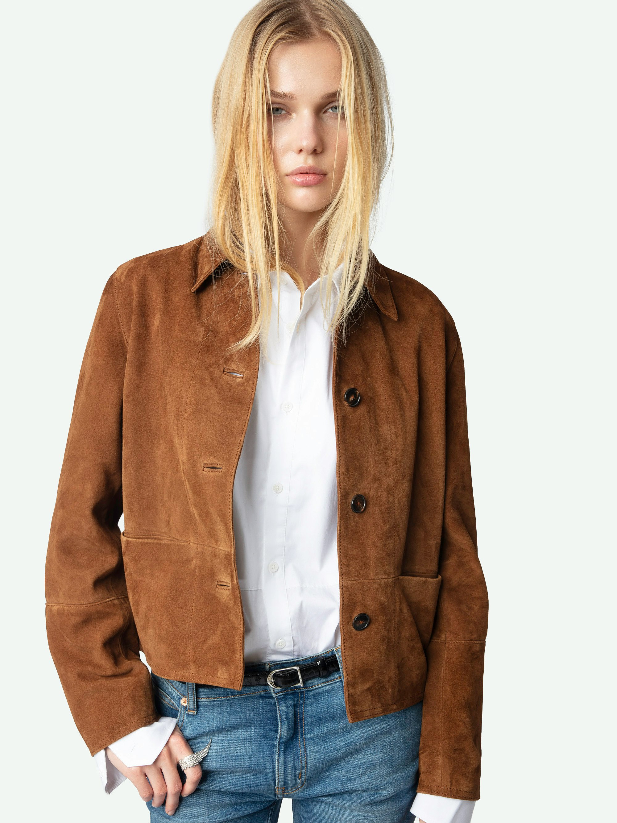 Lessa Suede Leather Jacket - 4