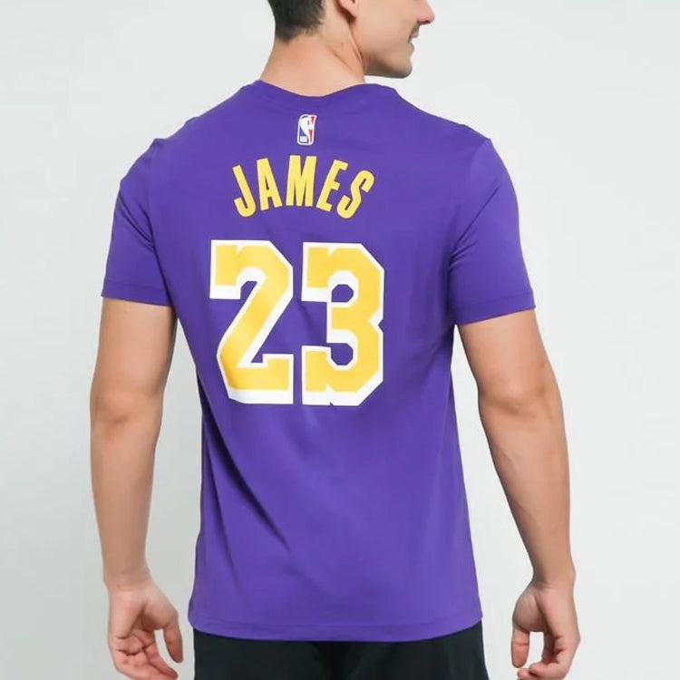 Air Jordan NBA Statement Edition Los Angeles Lakers LeBron James No. 23 Basketball Sports Short Slee - 5