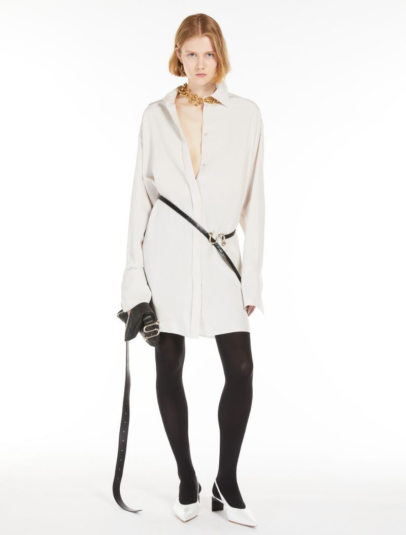 Sportmax Oversized stretch-silk shirt dress outlook
