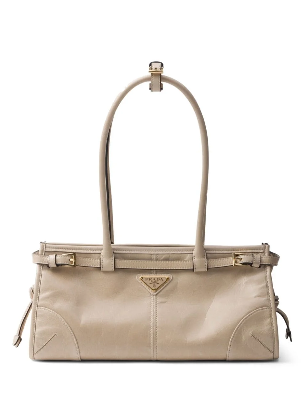 medium triangle-logo belted handbag - 1