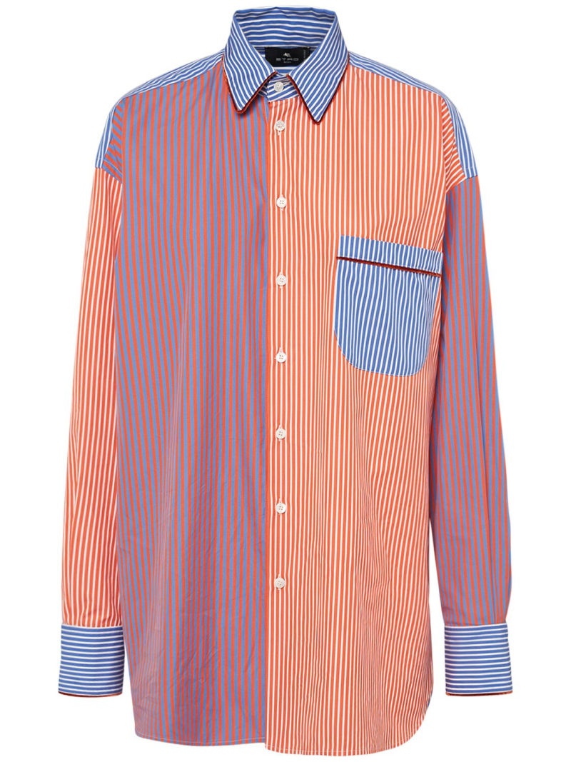 Striped cotton poplin shirt - 1