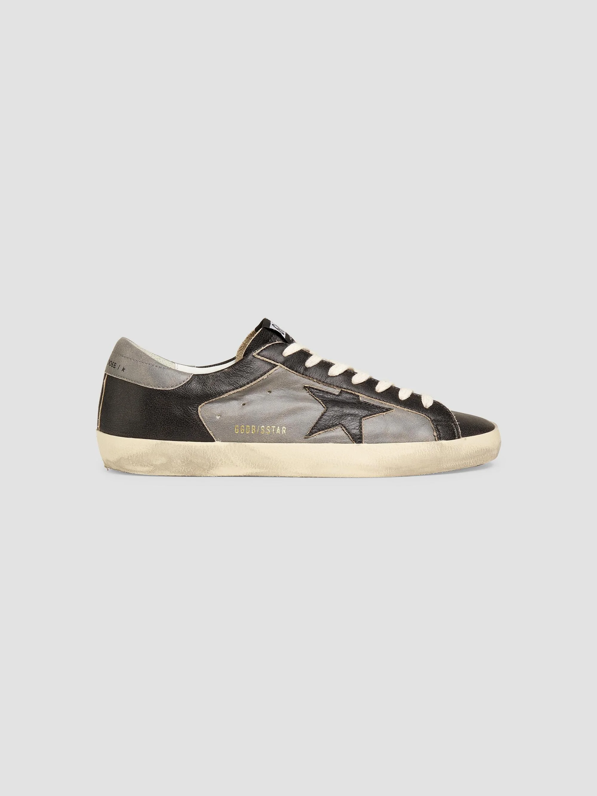 Unisex Super Star Leather Sneakers - Black Grey - 1