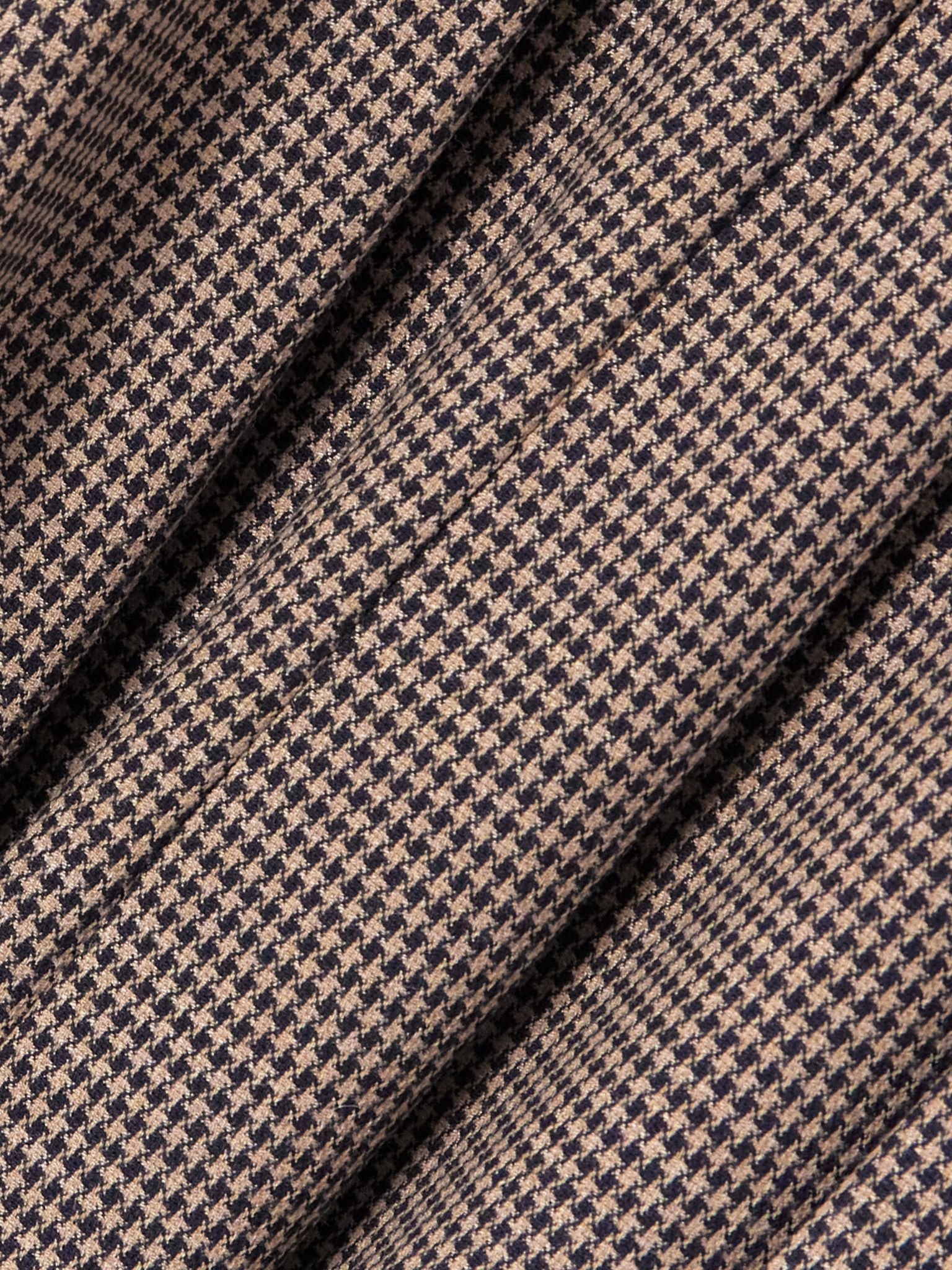 Wells pleated houndstooth poplin midi dress Brown - 4