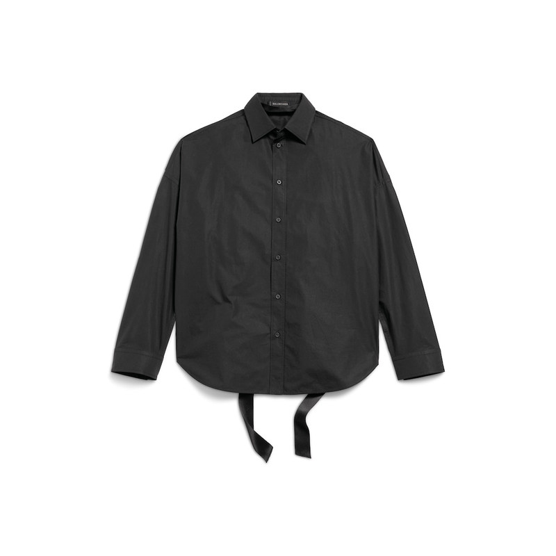 Women's Lace-up Shirt in Black 1