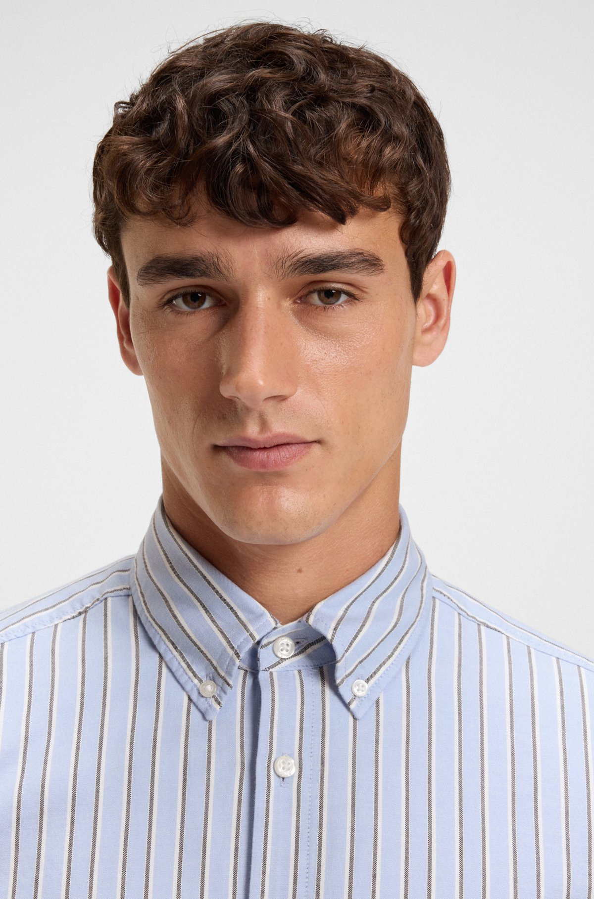 REGULAR-FIT SHIRT IN STRETCH-COTTON DOBBY - 3