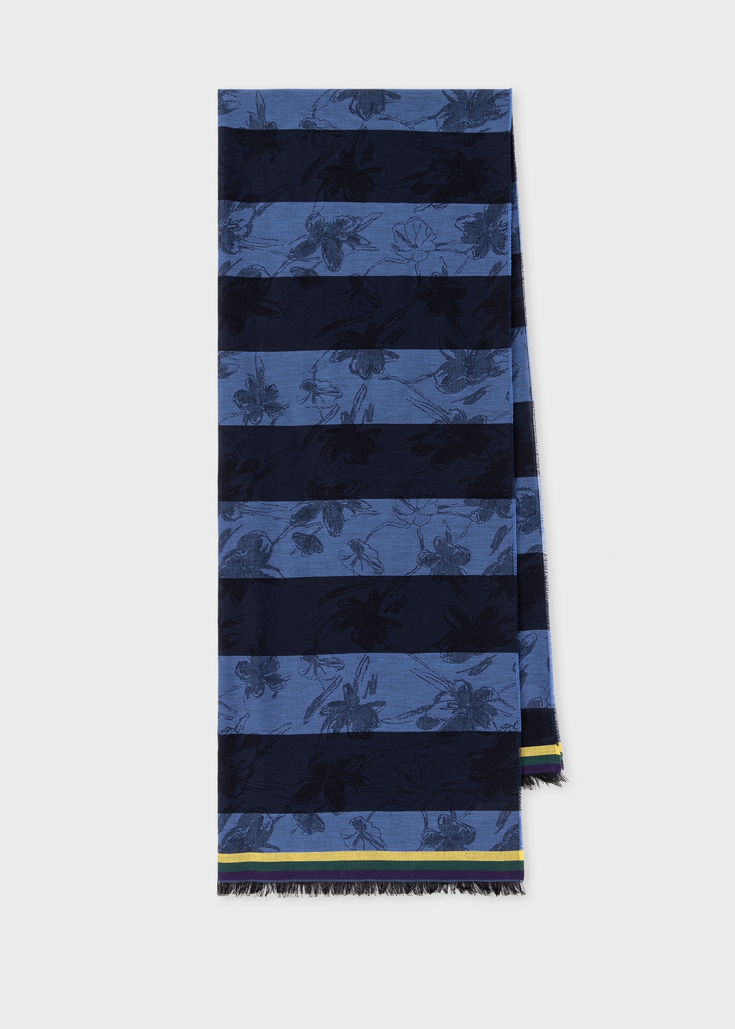 Women's Blue Stripe Magnolia Jacquard Scarf - 1