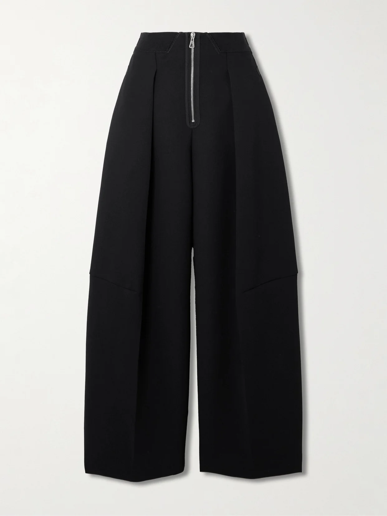 Grosgrain-trimmed Pleated Crepe Pants - 1