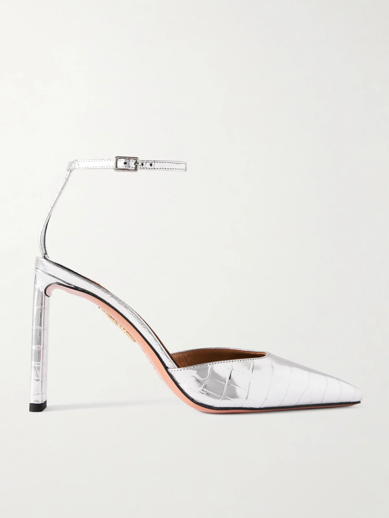 Blade 95 Pvc-trimmed Croc-effect Metallic Leather Pumps - 1