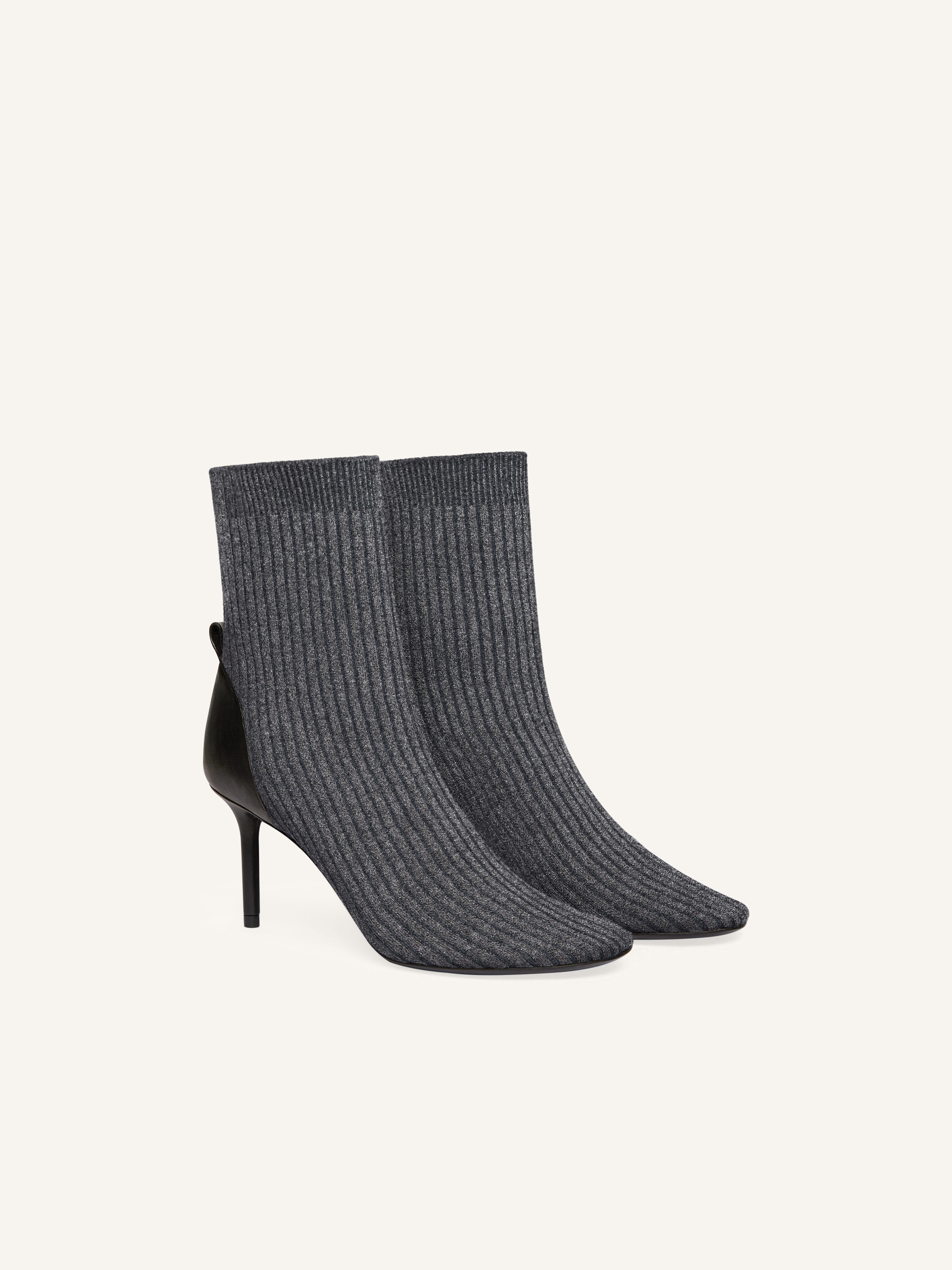 NUDE RIB KNIT ANKLE BOOTS - 2