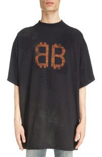 【国内発送関税込】【BALENCIAGA】Cryptoプリント Tシャツ Balenciaga Crypto-print Cotton T-shirt | Blue | FARFETCH