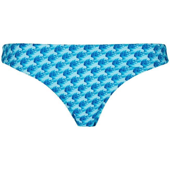Women Bikini Bottom Midi Brief Micro Waves - 1