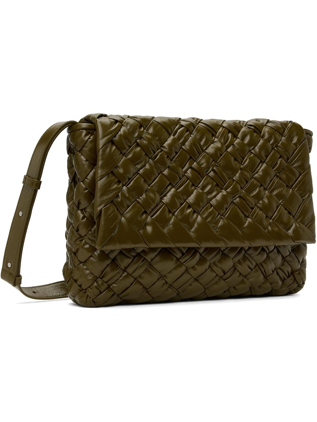 Khaki Rumple Messenger Bag - 2