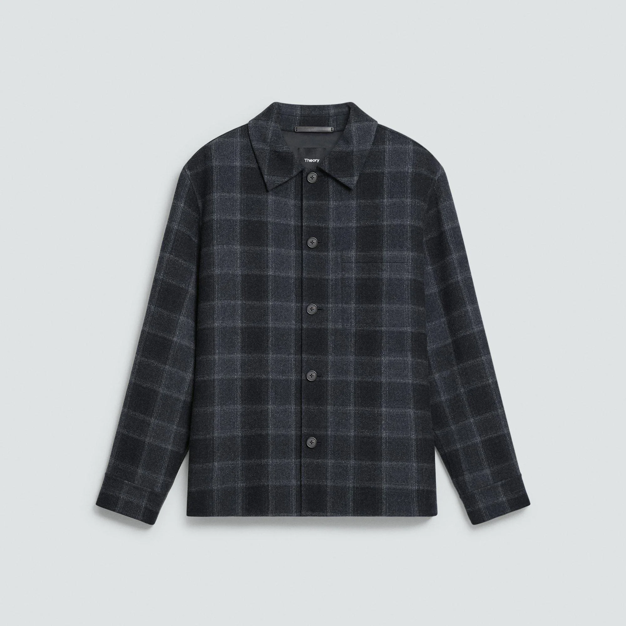 Overshirt in Checked Double-Face Wool-Cashmere - 1