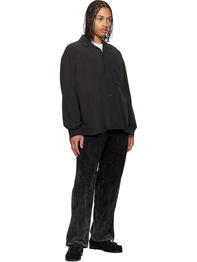 SOLID HOMME Black Washed Corduroy Trousers outlook