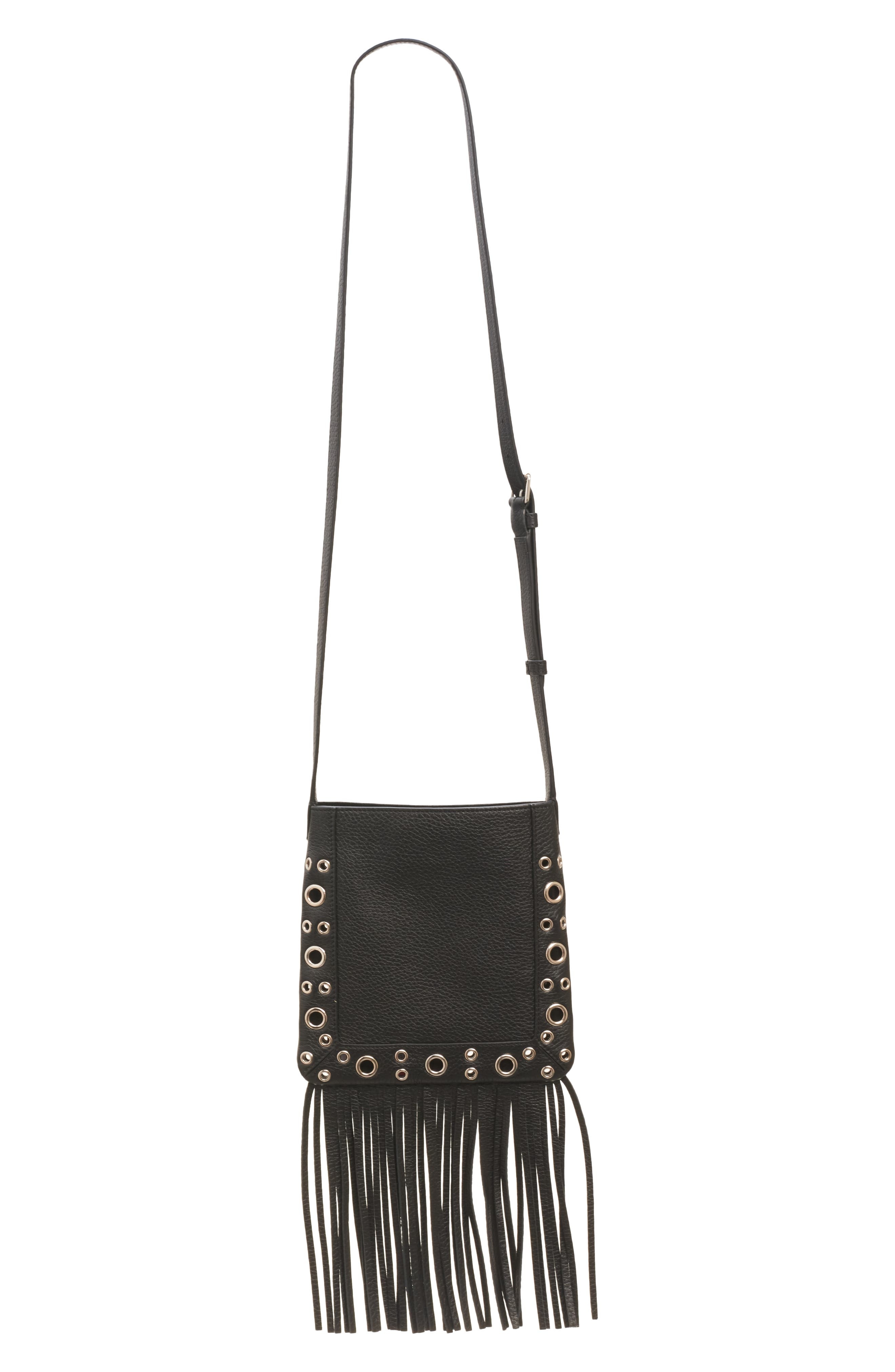 Valentino Garavani Small Nellcôte Fringe Stud Crossbody Bag in 0No Nero at Nordstrom - 4