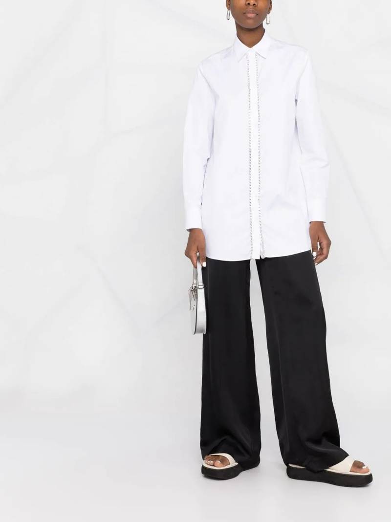 PHILIPP PLEIN crystal-embellished cotton shirt outlook