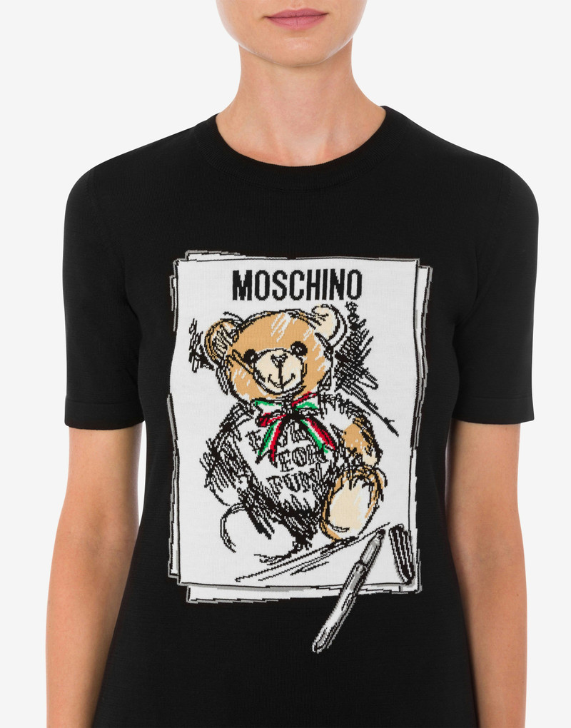 COTTON DRESS WITH MOSCHINO TEDDY BEAR 4