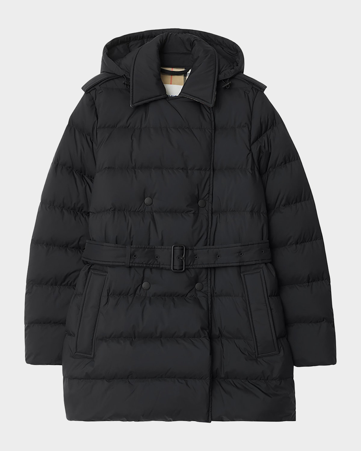 Kent Belted Parka Jacket With Detachable Hood - 1