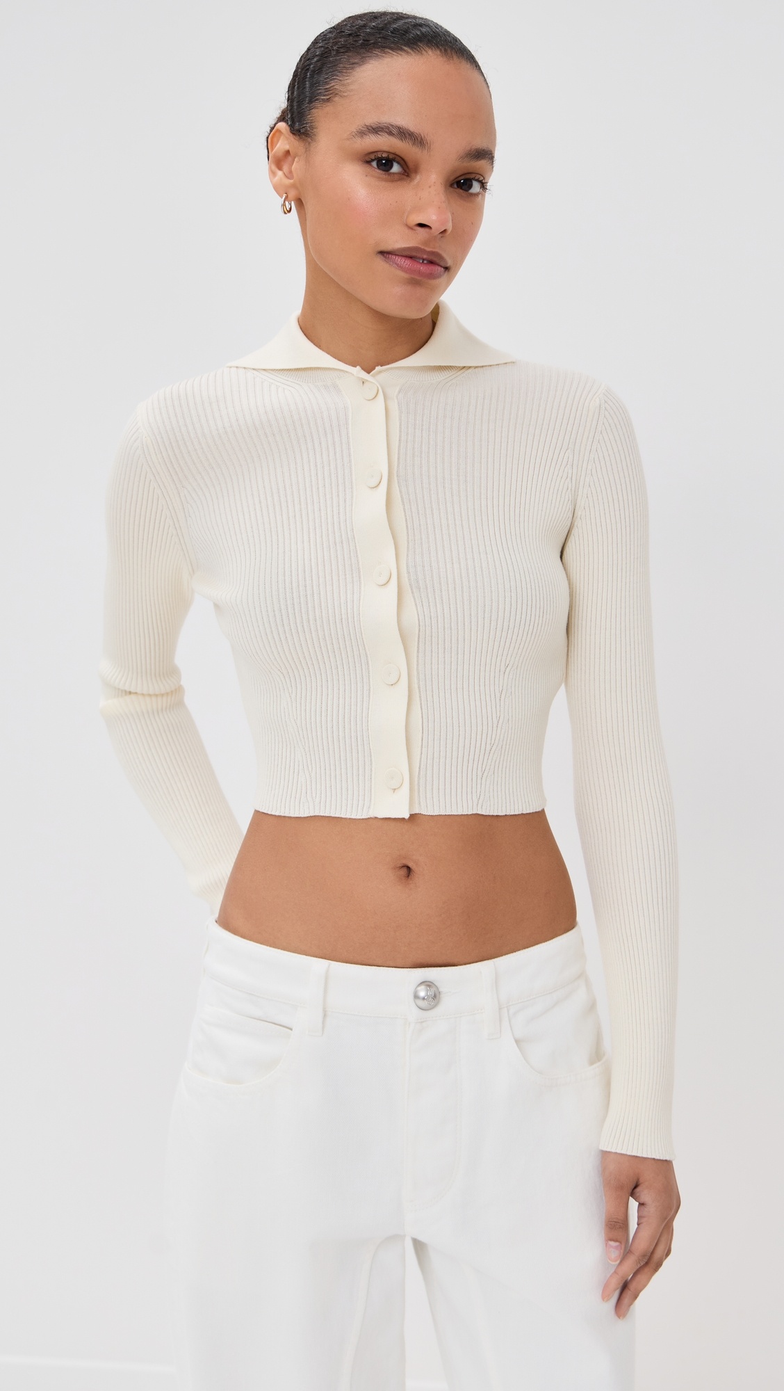 Cardigan With Polo Collar - 6