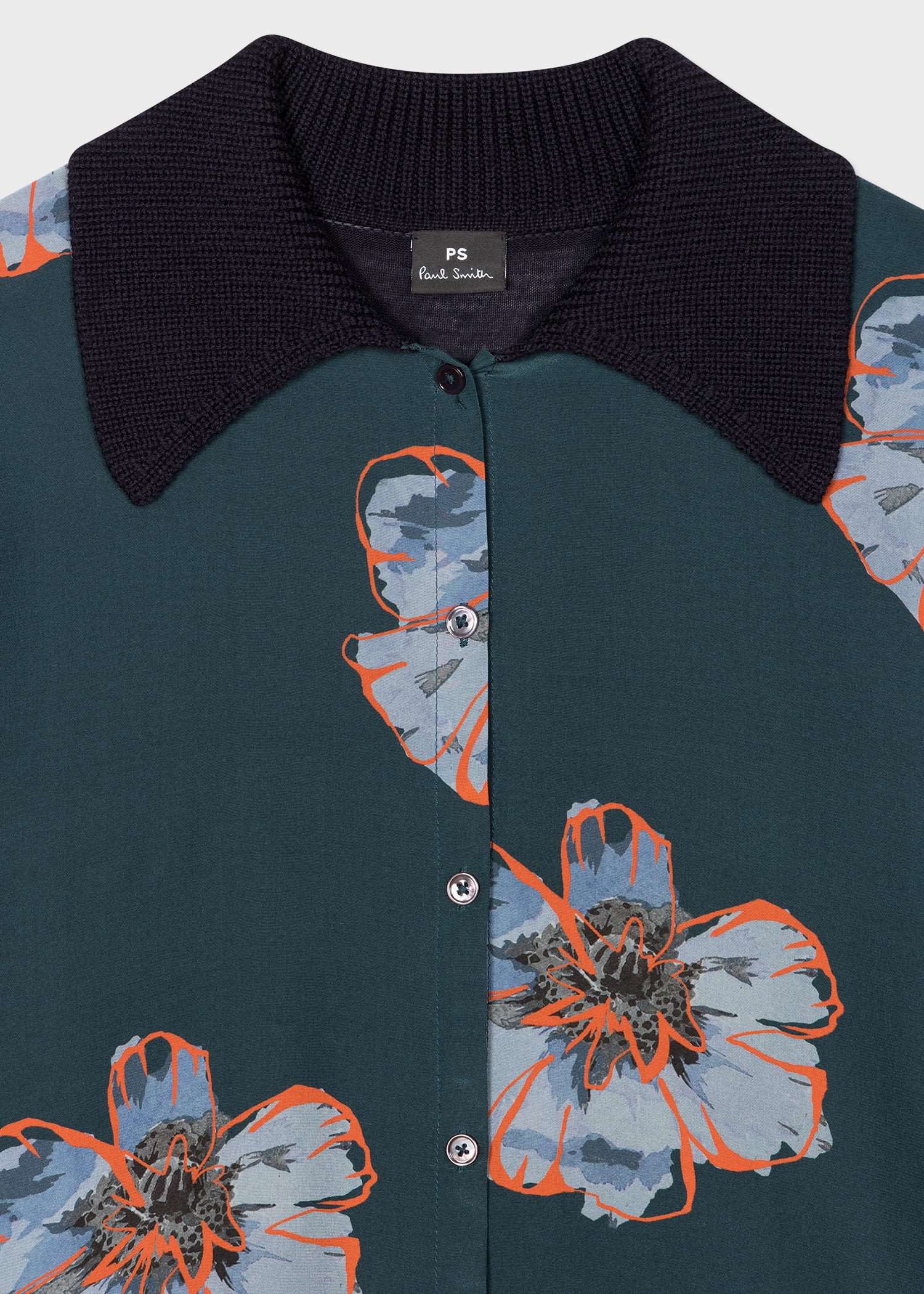 Wool-Silk 'Flowerhead' Short Sleeve Shirt - 2