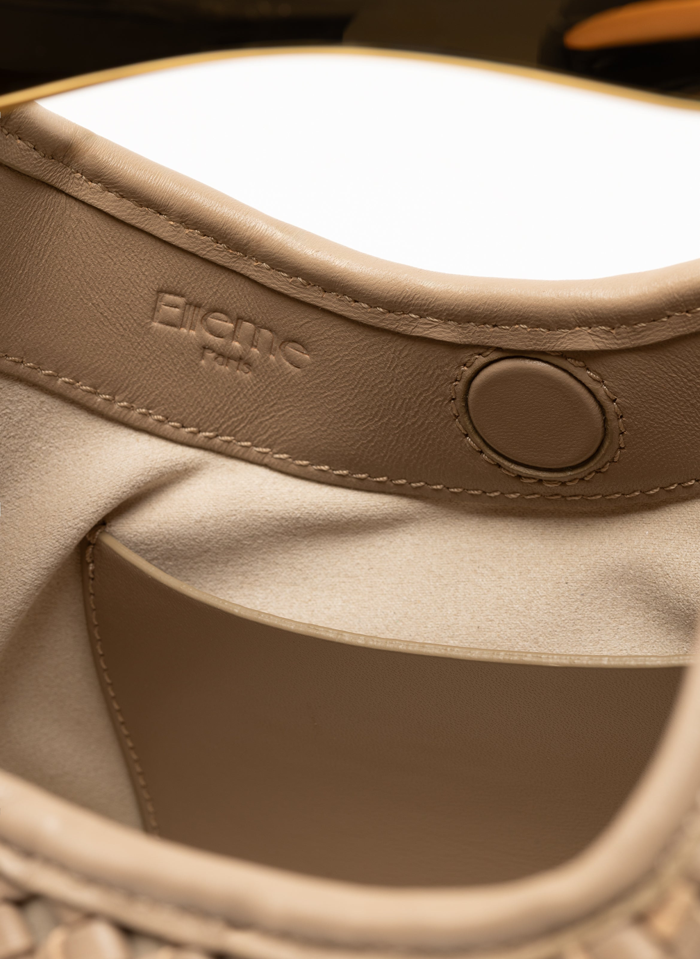 Small Boomerang Woven Leather Taupe - 6