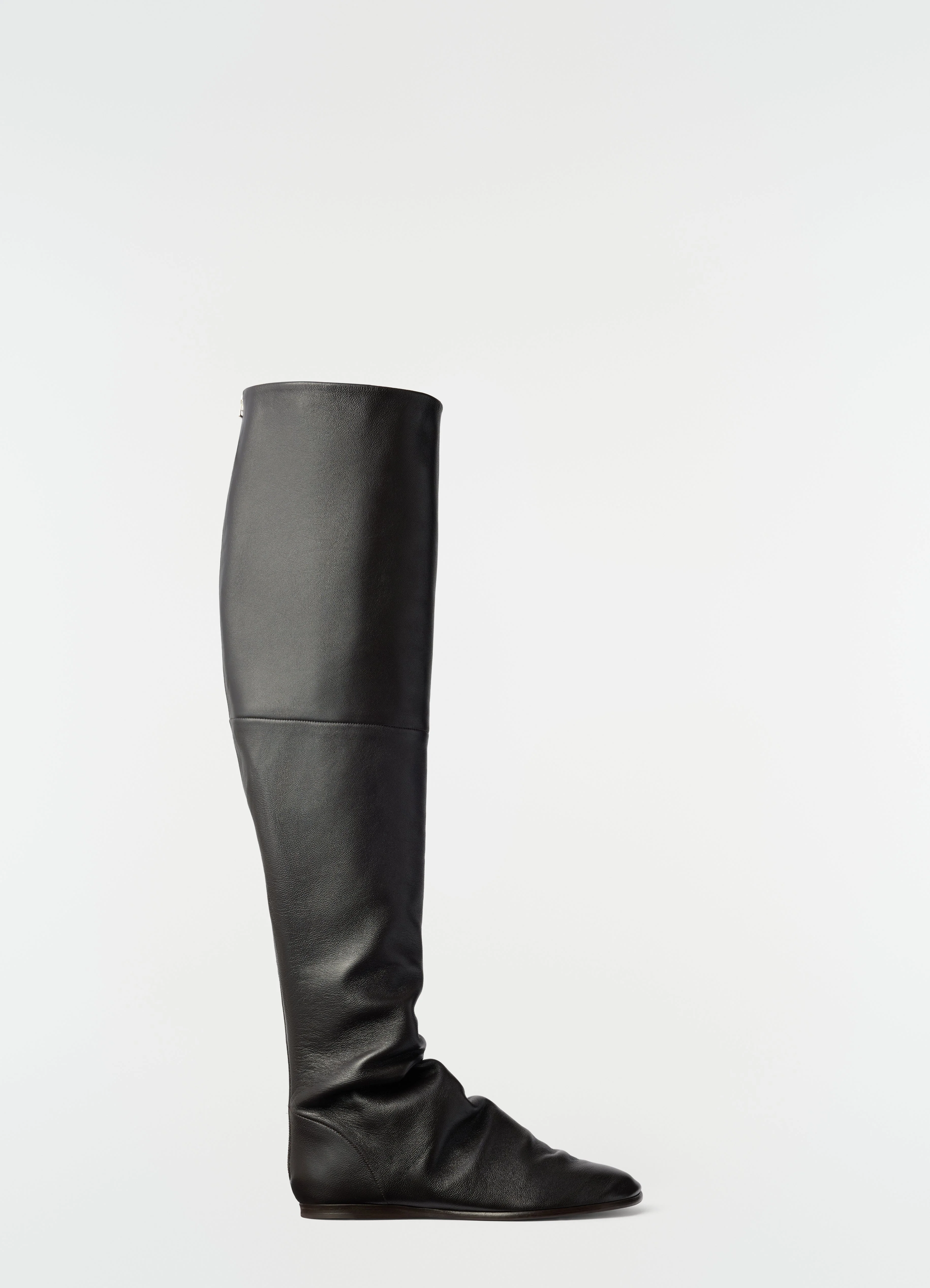 FLAT GLOVE BOOTS IN SHINY NAPPA LAMBSKIN - 1