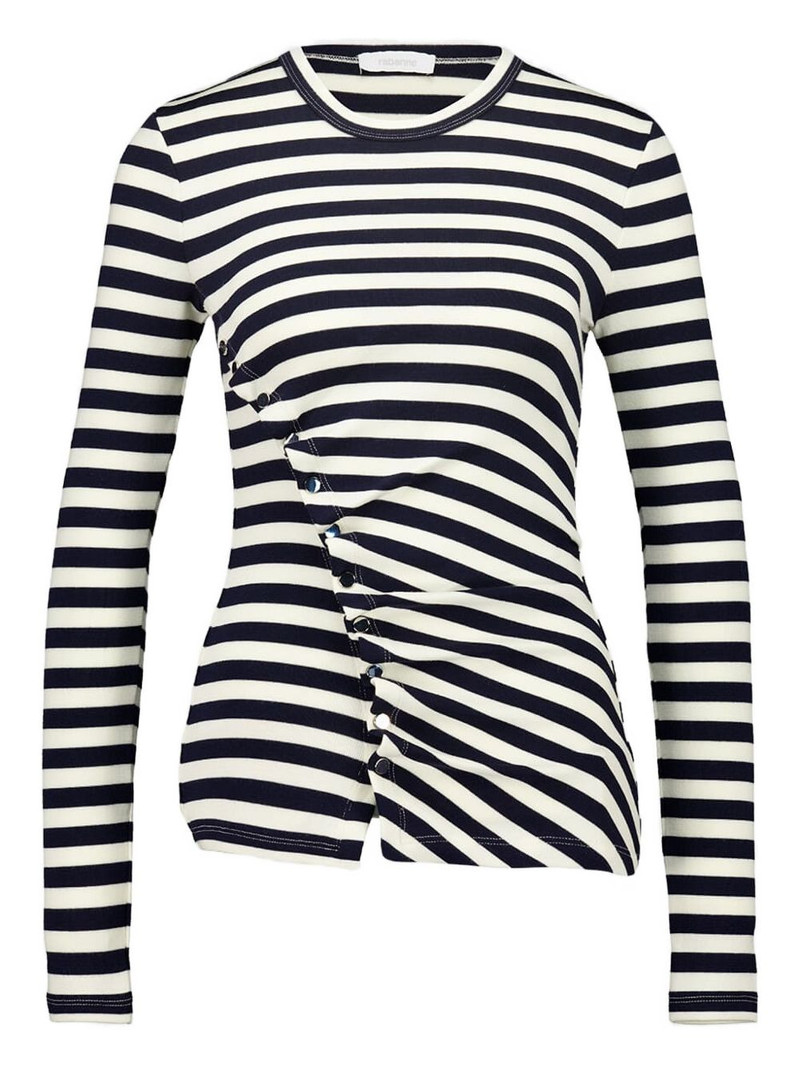 striped button-detail top 1