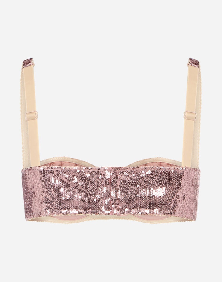 Sequined semi-padded balconette bra - 3