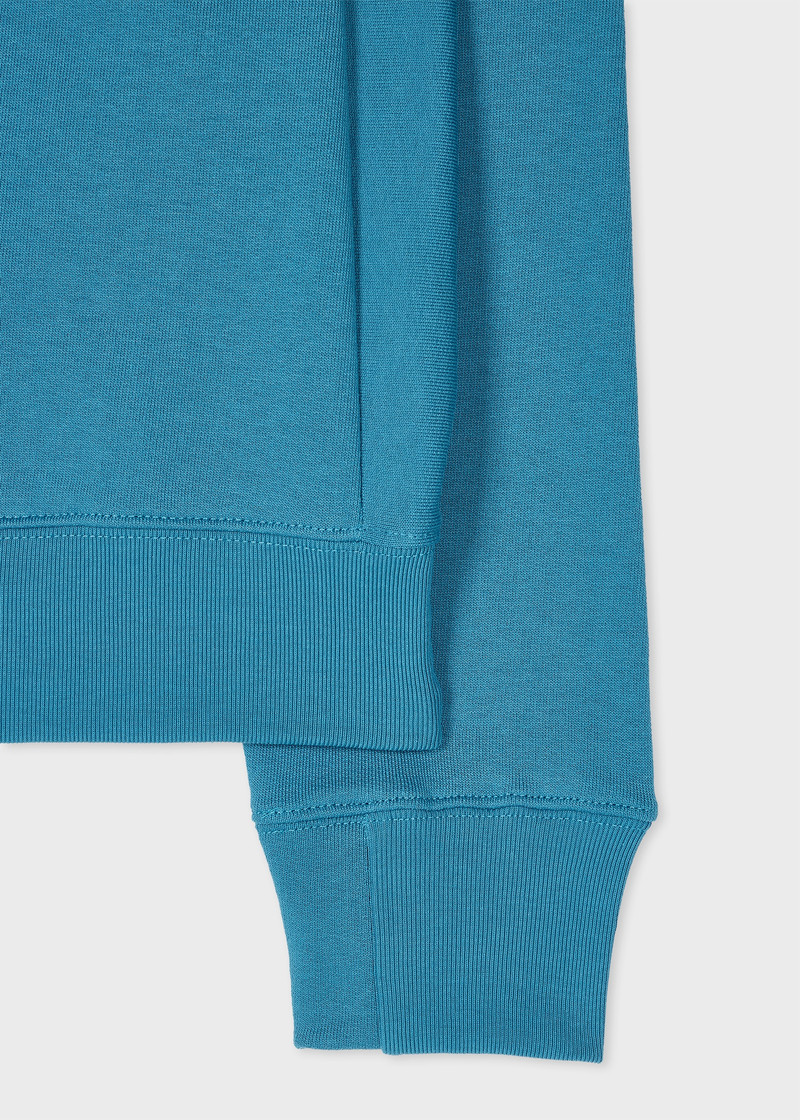 Paul Smith Teal Blue Zebra Logo Organic Cotton Sweatshirt outlook