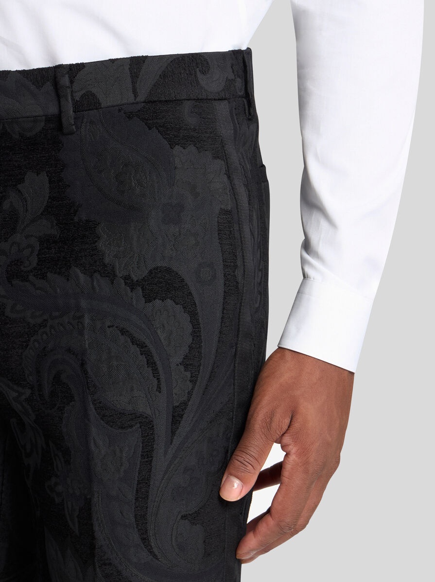 FLORAL PAISLEY EVENING TROUSERS WITH BAND DETAIL - 3