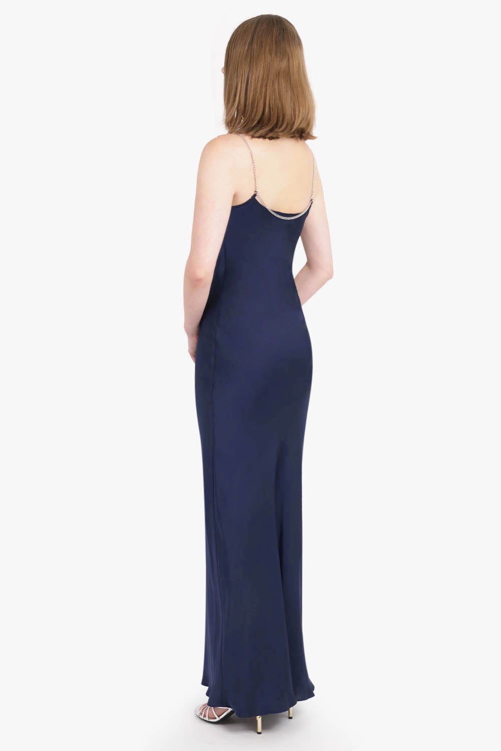 CHAIN DETAIL S/LESS MAXI DRESS | DEEP NAVY - 5