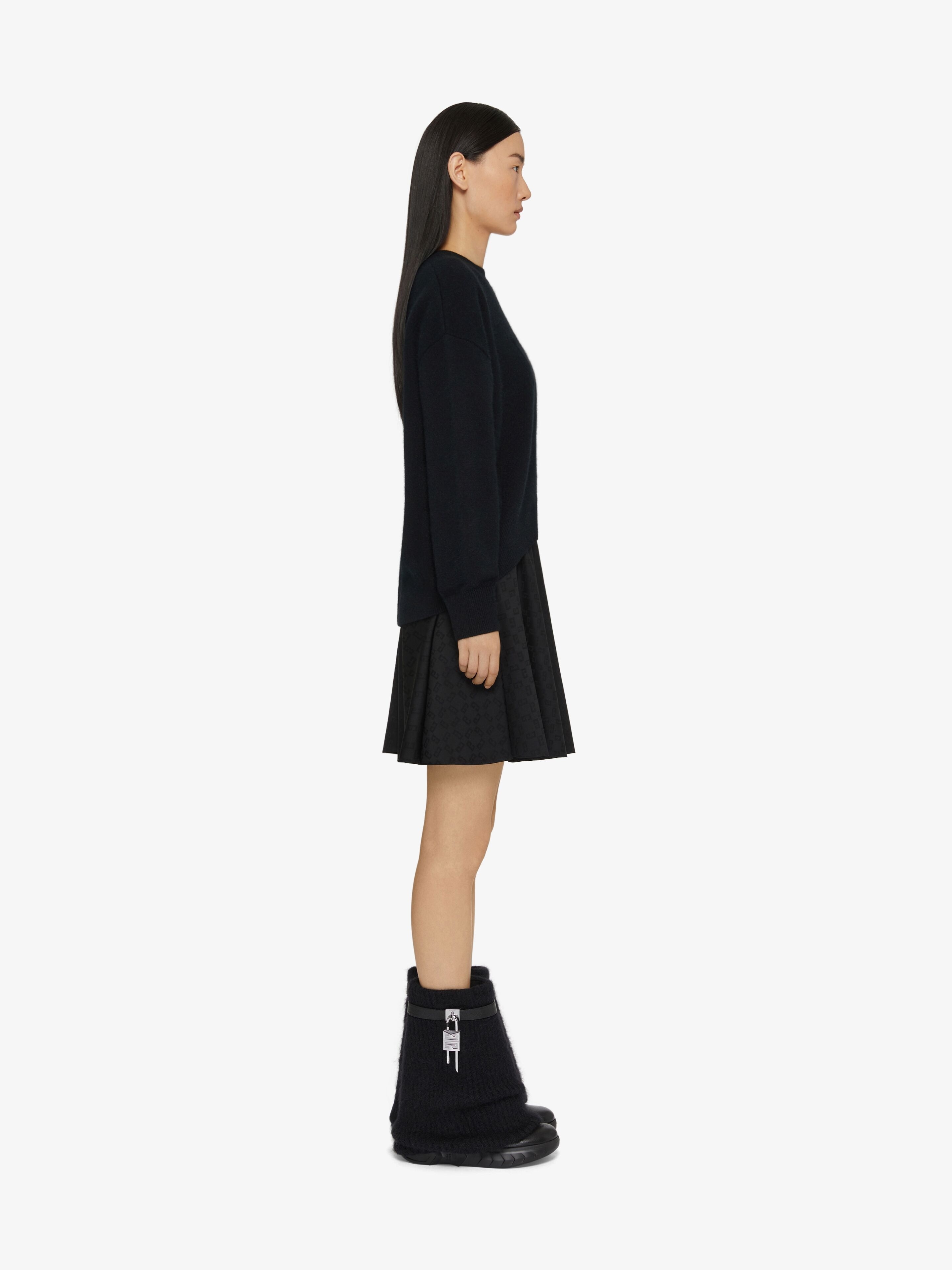 SHARK LOCK BIKER ANKLE BOOTS IN WOOL - 2