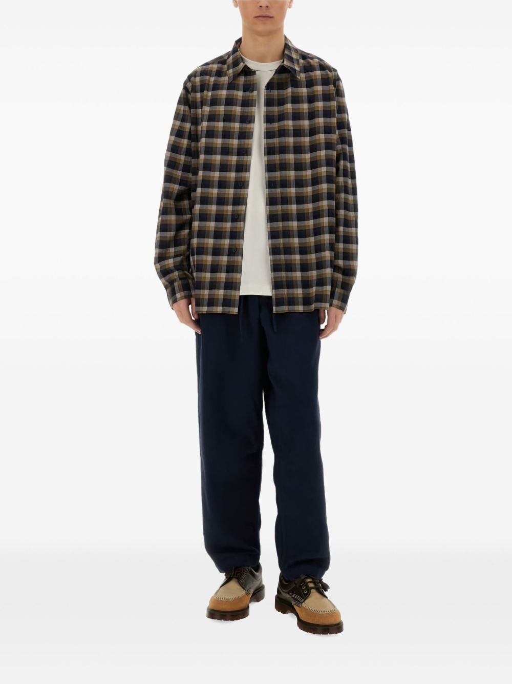 BB checked button-up shirt - 1