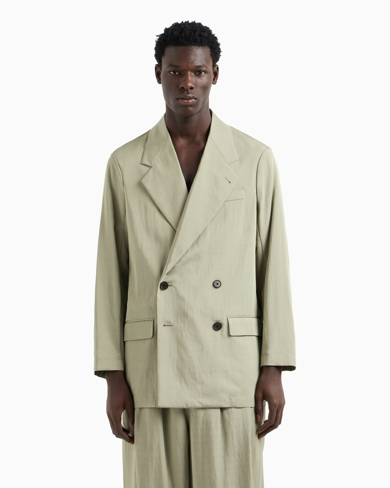 EMPORIO ARMANI VISCOSE NYLON DOUBLE-BREASTED BLAZER outlook