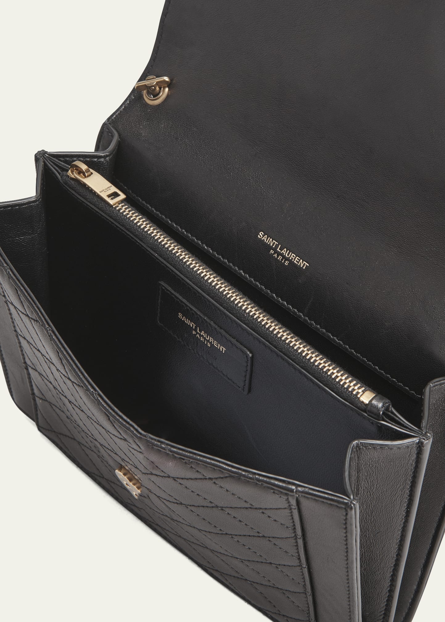 Gaby Mini YSL Quilted Leather Satchel Bag - 4