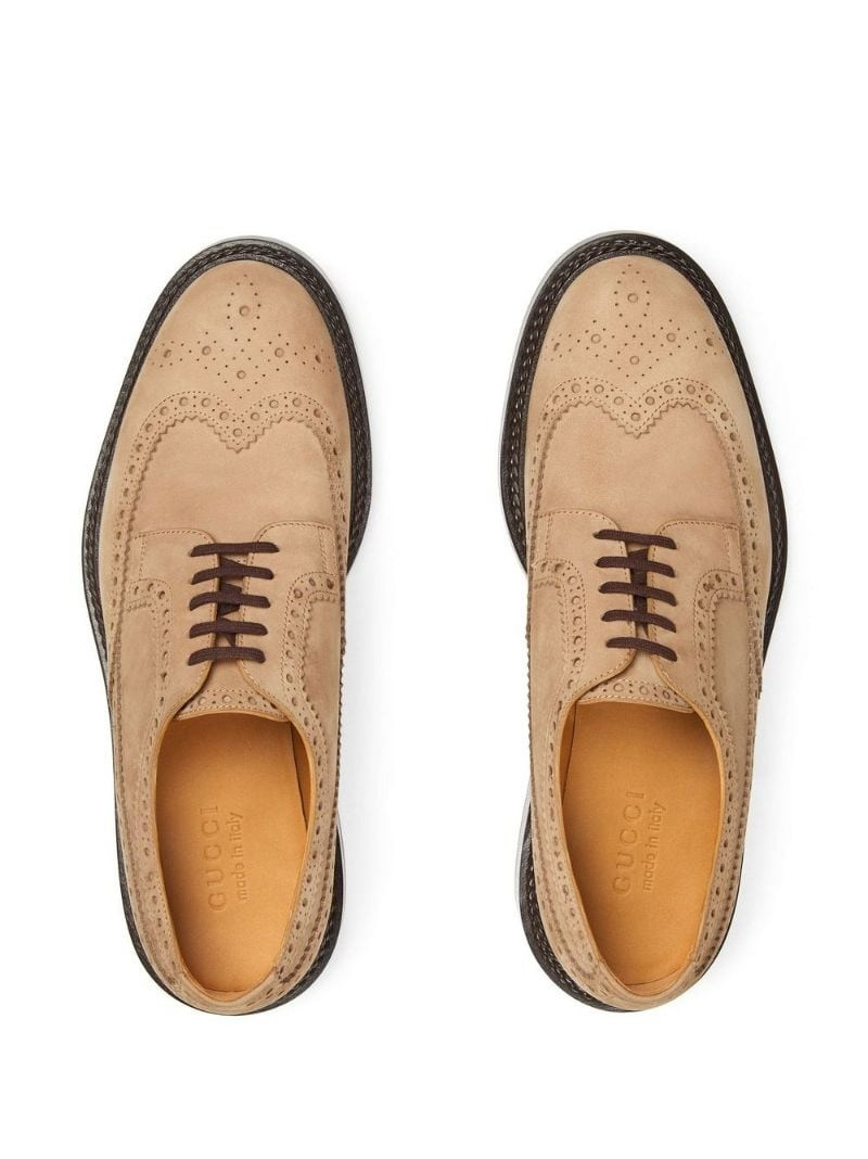 logo suede brogues 4