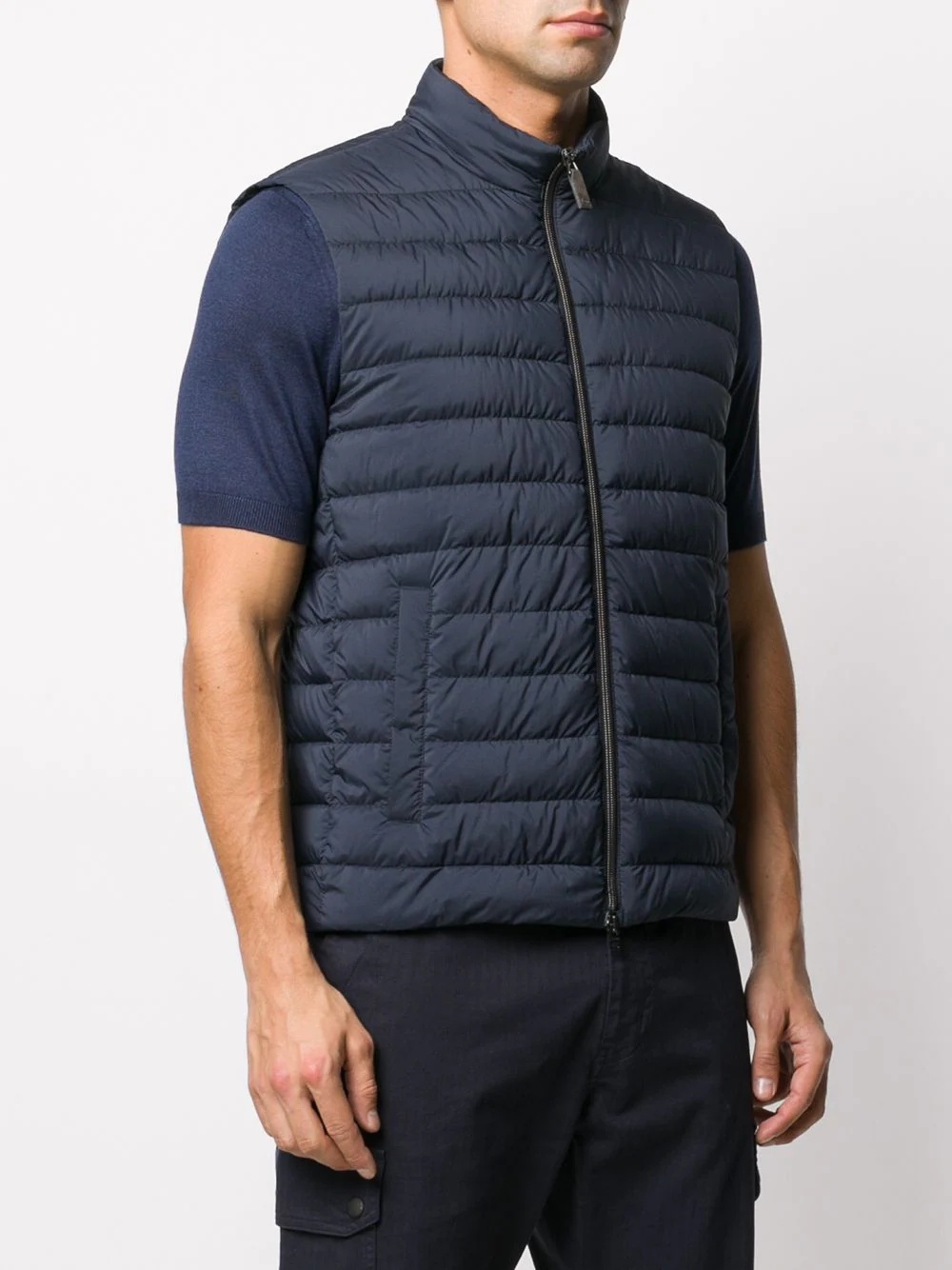 padded zip-up gilet - 3