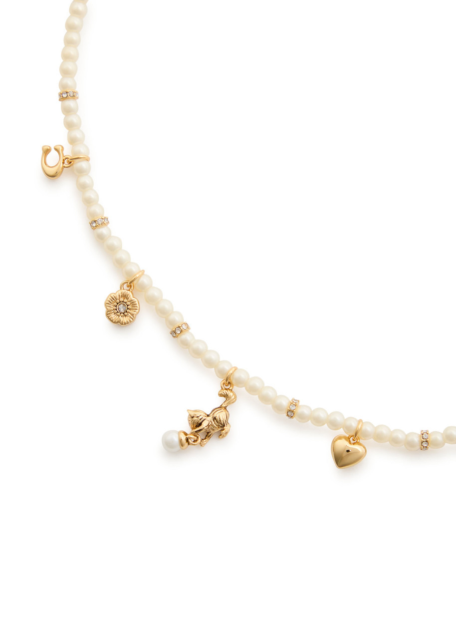 Coach Pearl Beaded Charm Necklace - 3
