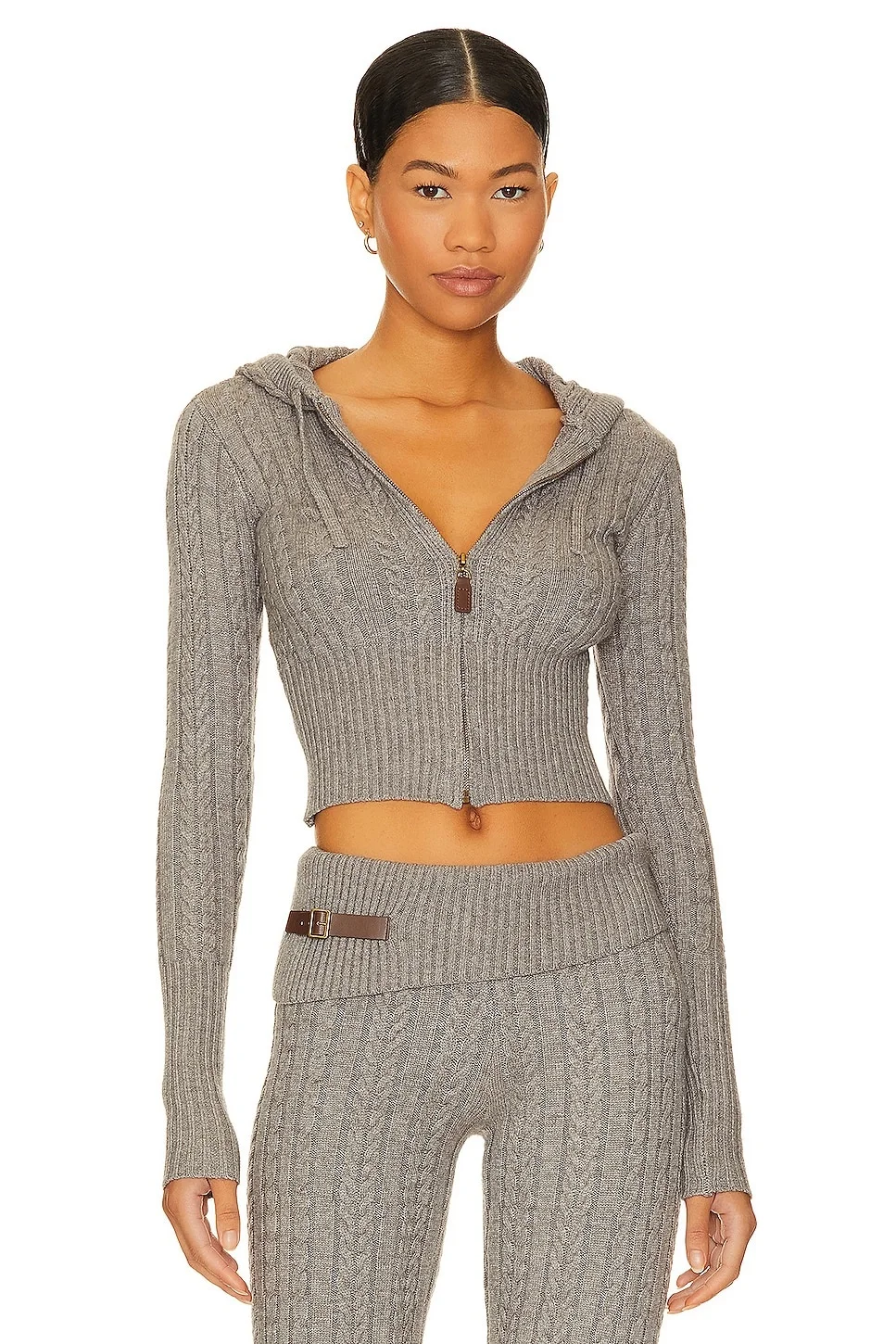 Aimee Cable Knit Hoodie - 1