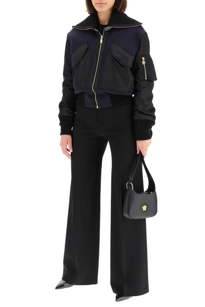 VERSACE DUAL-MATERIAL BOMBER JACKET WITH LOGO outlook