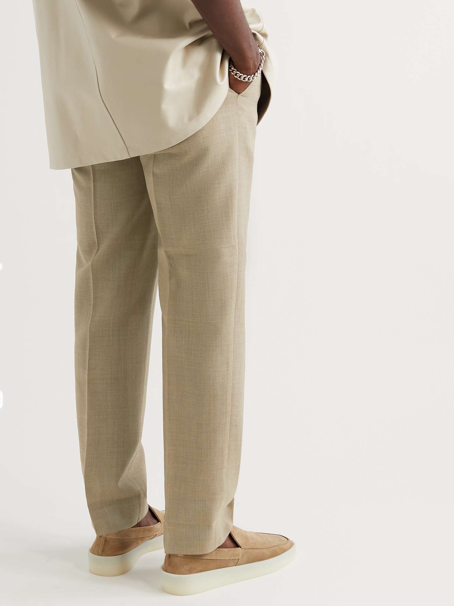 Tapered Pleated Wool-Twill Trousers - 4