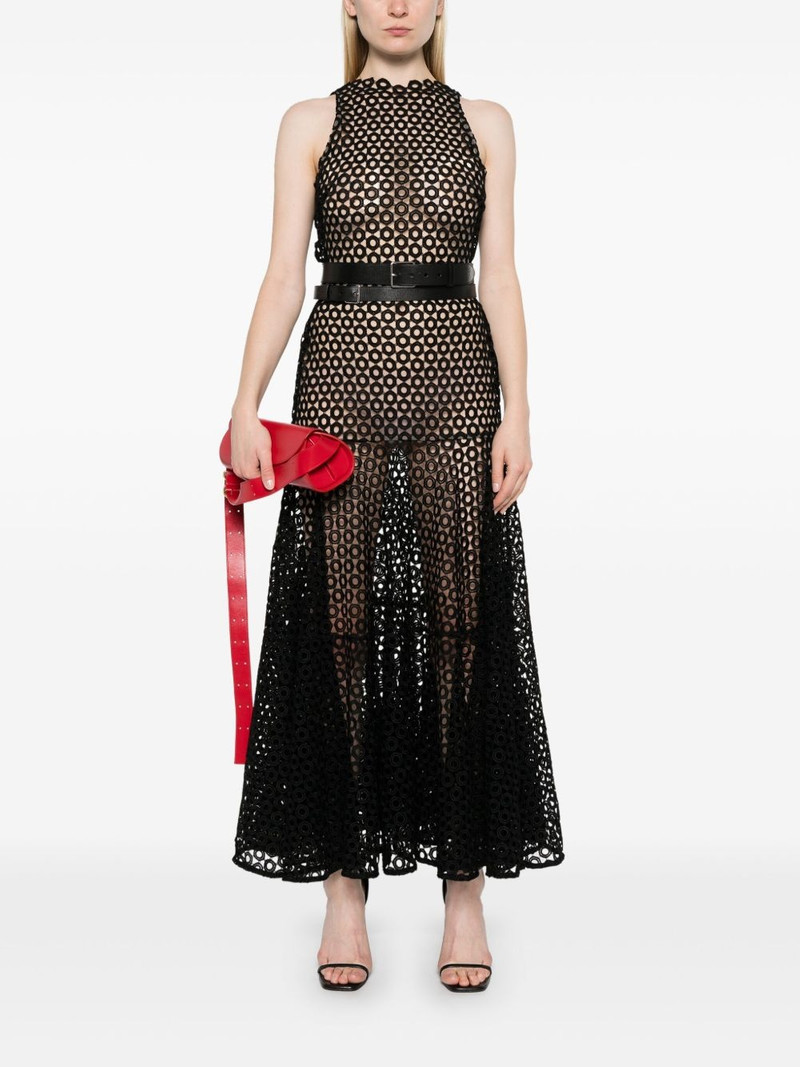 David Koma flared-hem macramé maxi dress outlook